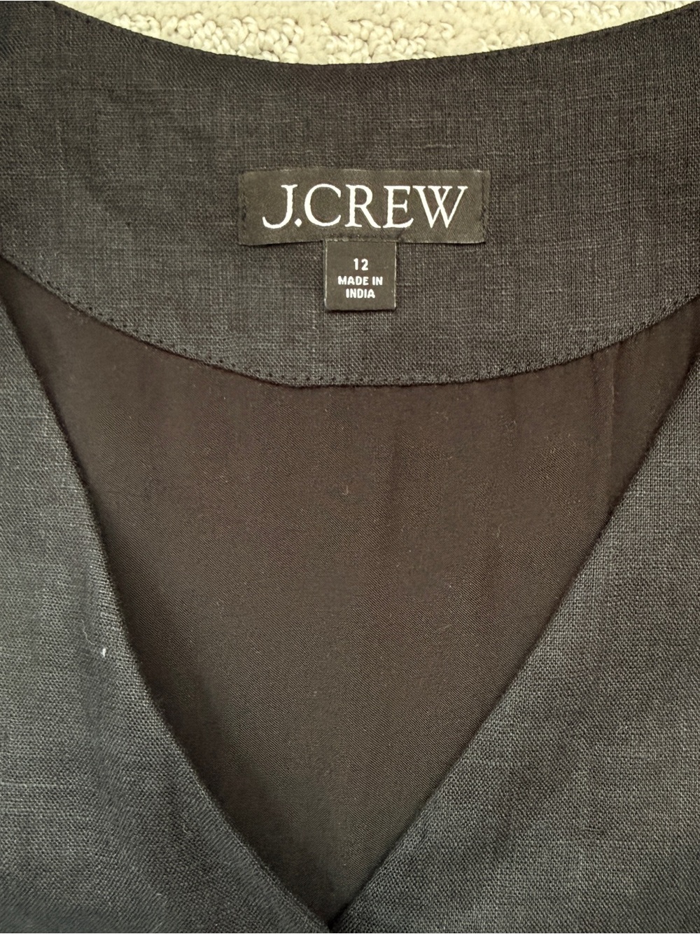 J. Crew Black Linen Sleeveless Button-Front V-Neck Vest - Picture 5 of 5